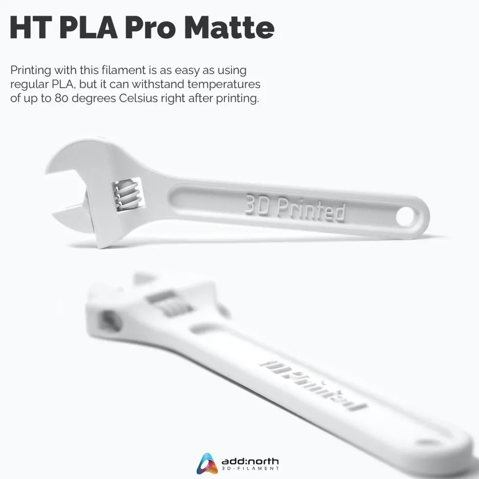 Addnorth HT-PLA Pro-filament för 3D-skrivare Matte White