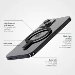 agood company Avtagbar MagSafe-ring Svart