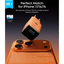 Anker Nano Charger 45 W USB-C-laddare med smart display Orange