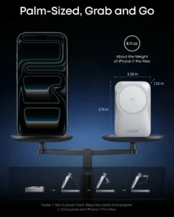 Anker Prime Foldable trådlös laddstation 3-i-1 MagGo Silver