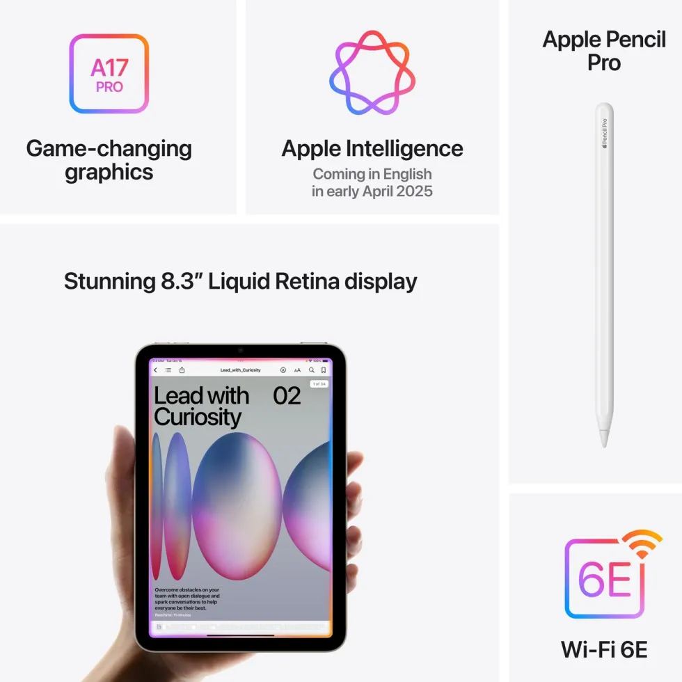 Apple iPad mini (A17 Pro) 128 GB Wifi Starlight