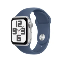Apple Watch SE GPS 40 mm Silver Case med Denim Sport band S/M