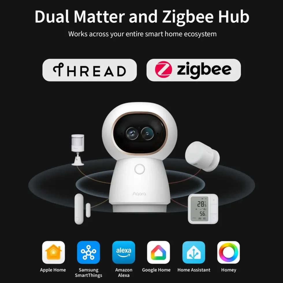 Aqara Camera Hub G350 4K övervakningskamera och Matter-hubb Vit