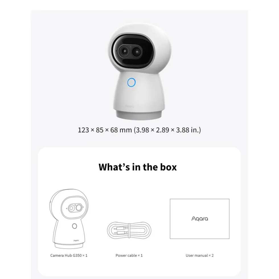 Aqara Camera Hub G350 4K övervakningskamera och Matter-hubb Vit