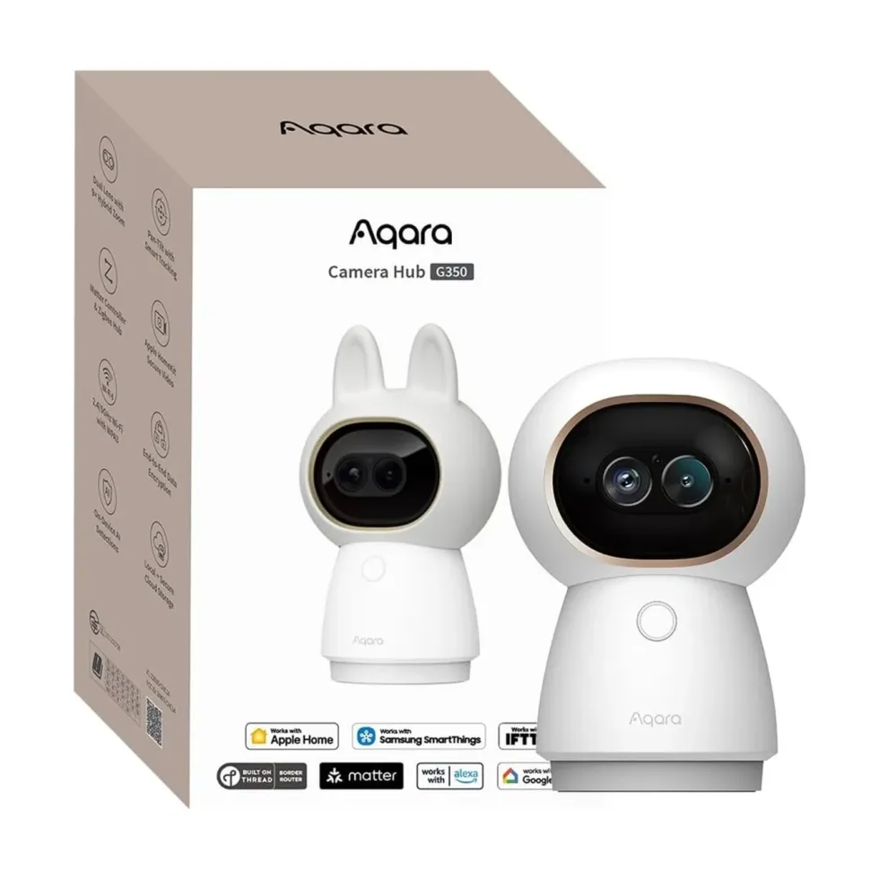 Aqara Camera Hub G350 4K övervakningskamera och Matter-hubb Vit