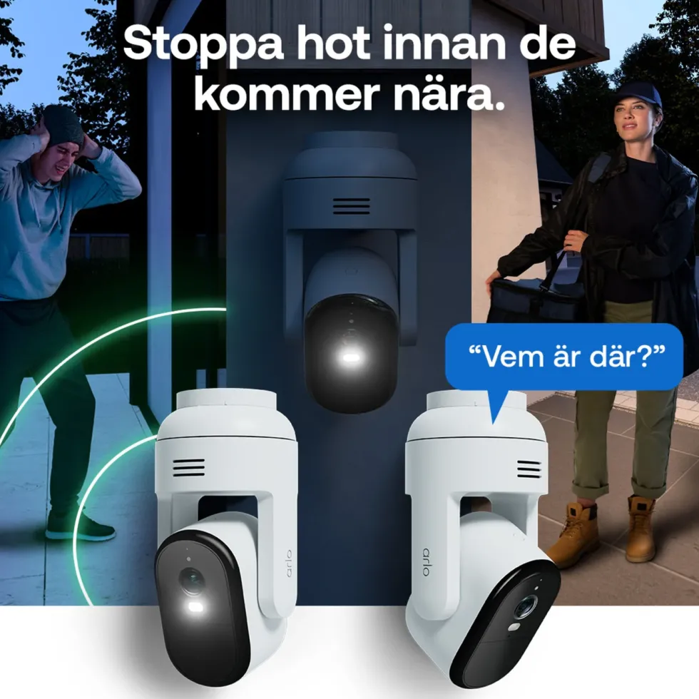 Arlo Essential 3 HD PTZ – Nätansluten övervakningskamera 2-pack