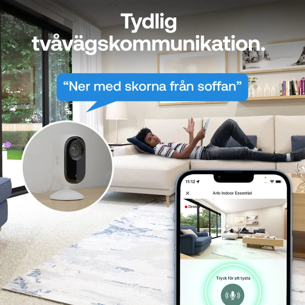 Arlo Essential 3 2K – Övervakningskamera inomhus 2-pack