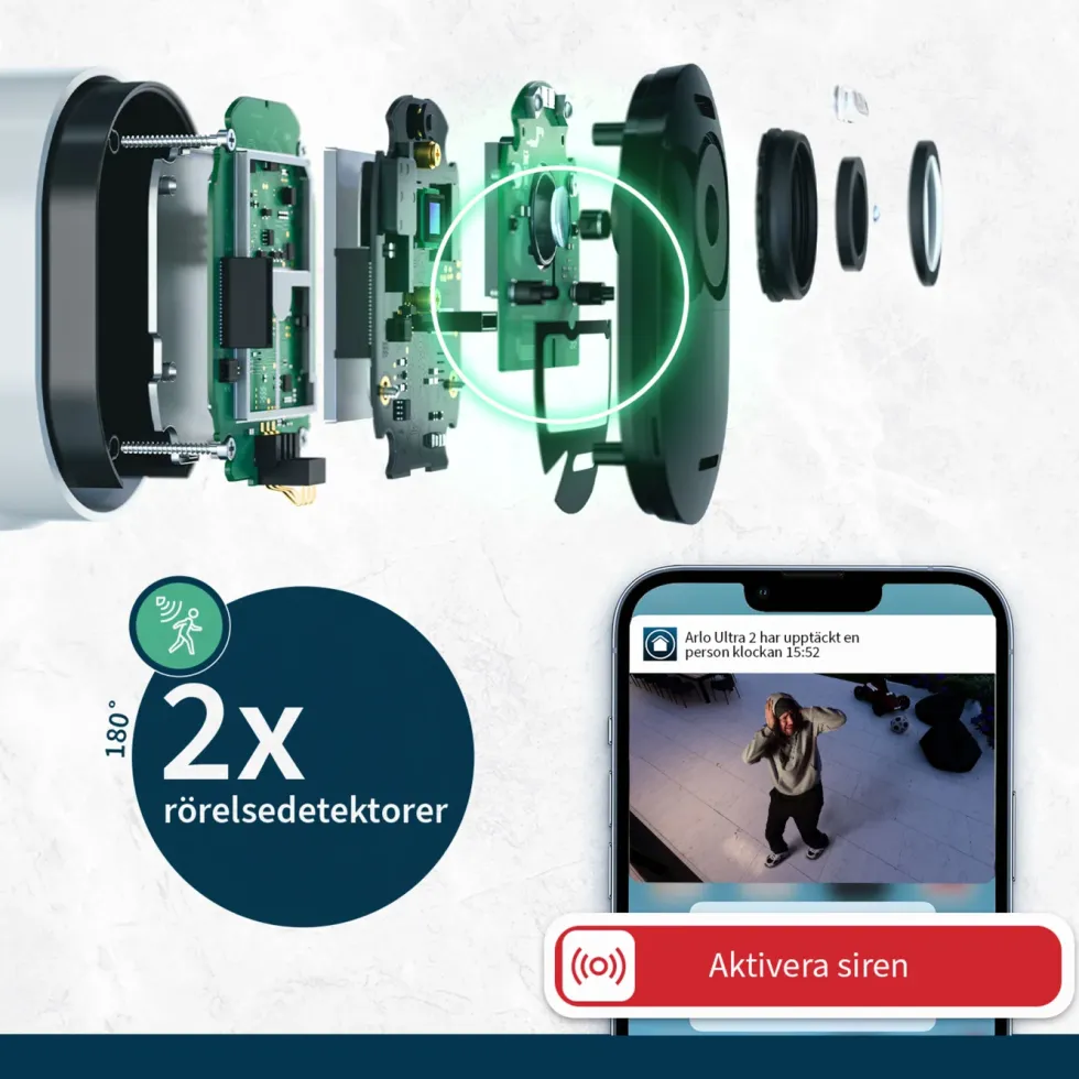 Arlo Ultra 2 Spotlight – Trådlös övervakningskamera 2-pack Svart