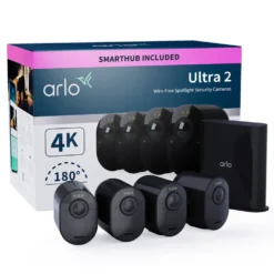 Arlo Ultra 2 Spotlight – Trådlös övervakningskamera 4-pack Svart