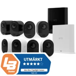 Arlo Ultra 2 Spotlight – Trådlös övervakningskamera 4-pack Svart