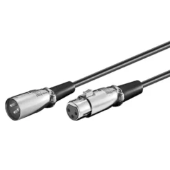 Balanserad XLR-kabel 2 m, Svart