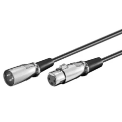 Balanserad XLR-kabel 1 m, Svart