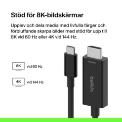 Belkin USB-C till HDMI-kabel 8K/60 Hz 2 m