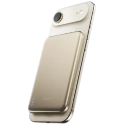 BMX Ultratunn magnetisk Qi2-powerbank 5000 mAh, semi-solid-state i titanhölje Gold