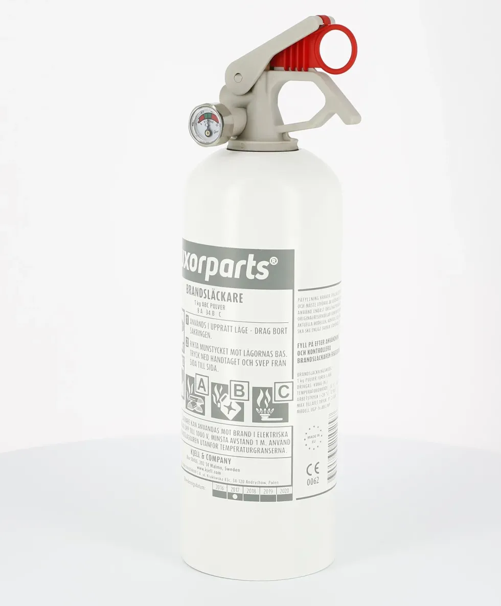 Brandsläckare med pulver 1 kg Vit