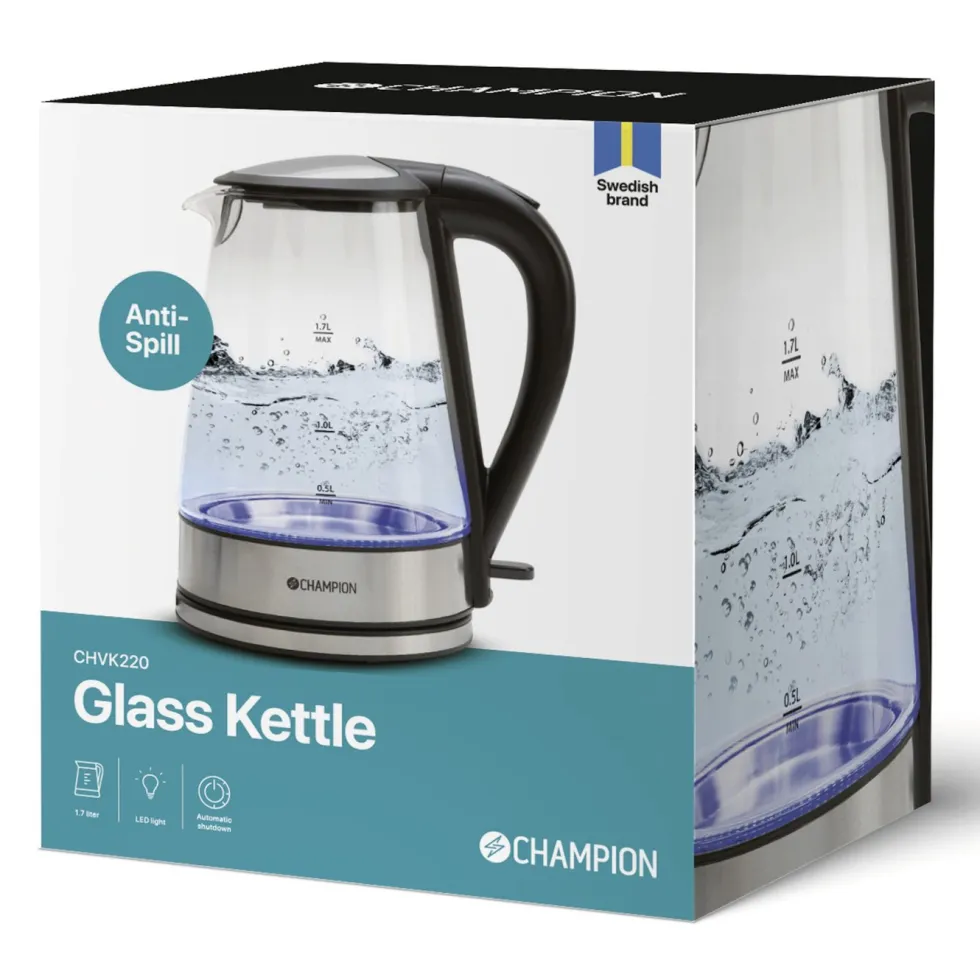 Champion Vattenkokare med glaskanna