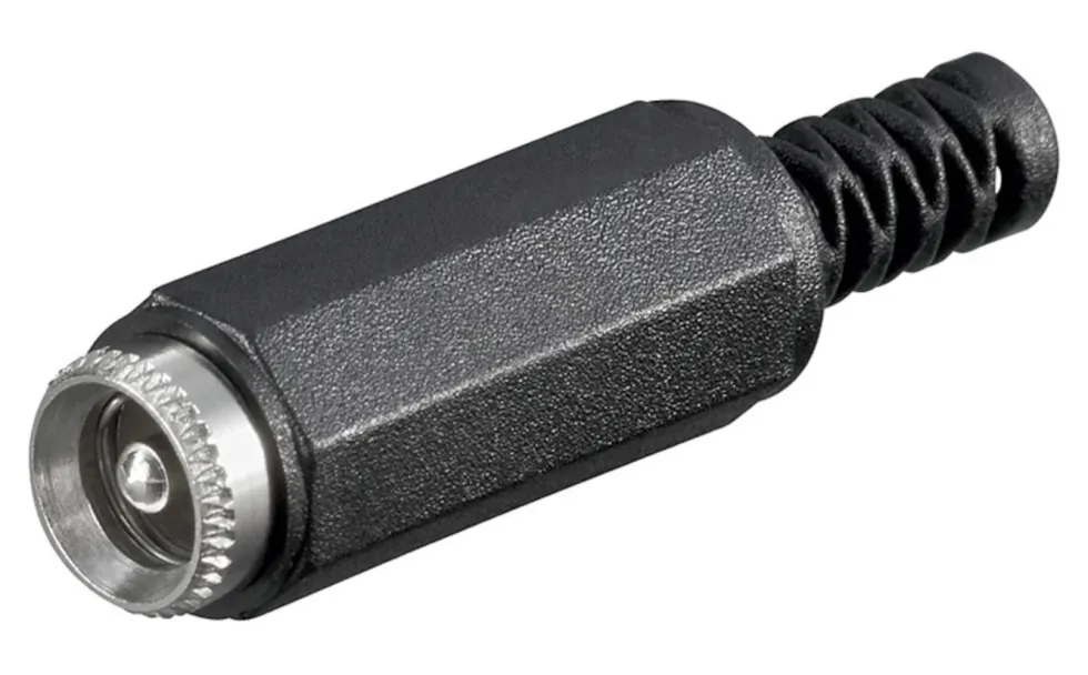 DC-jack med mittstift och lödanslutning 2,5 mm