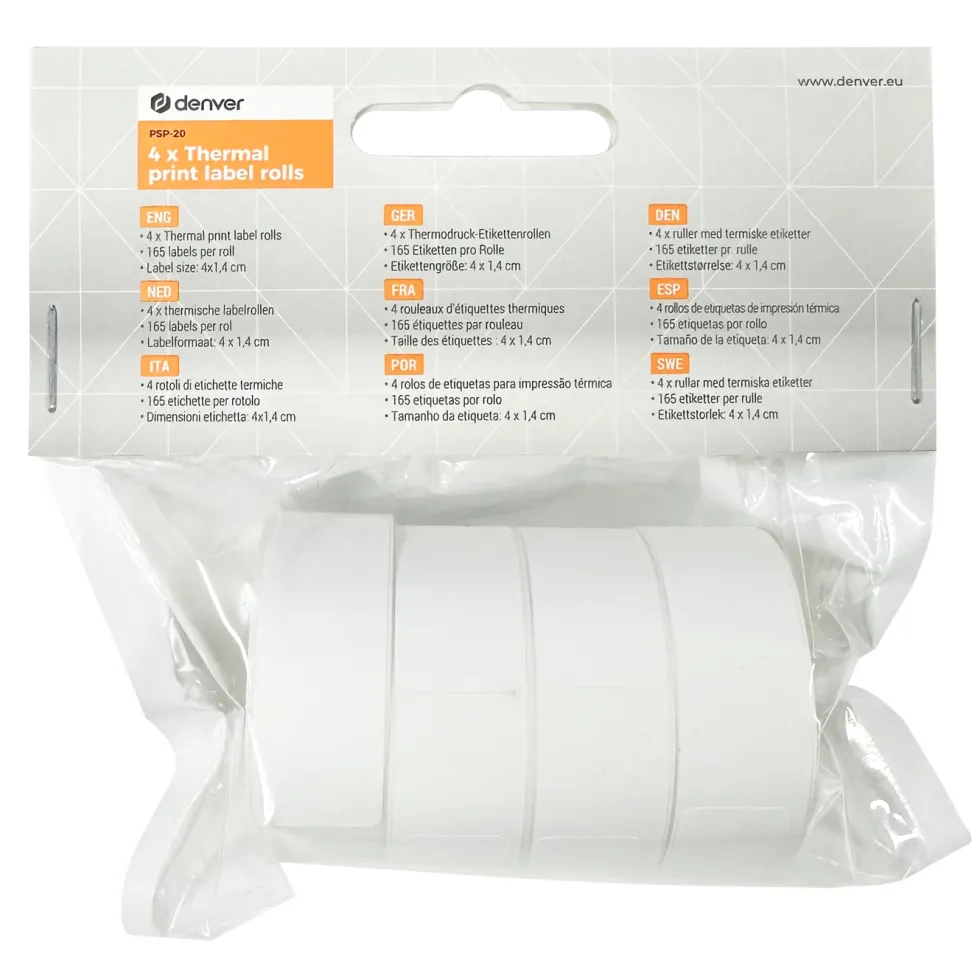 Denver PSP-20 Etikettrullar till termoskrivare MBP-16 4-pack