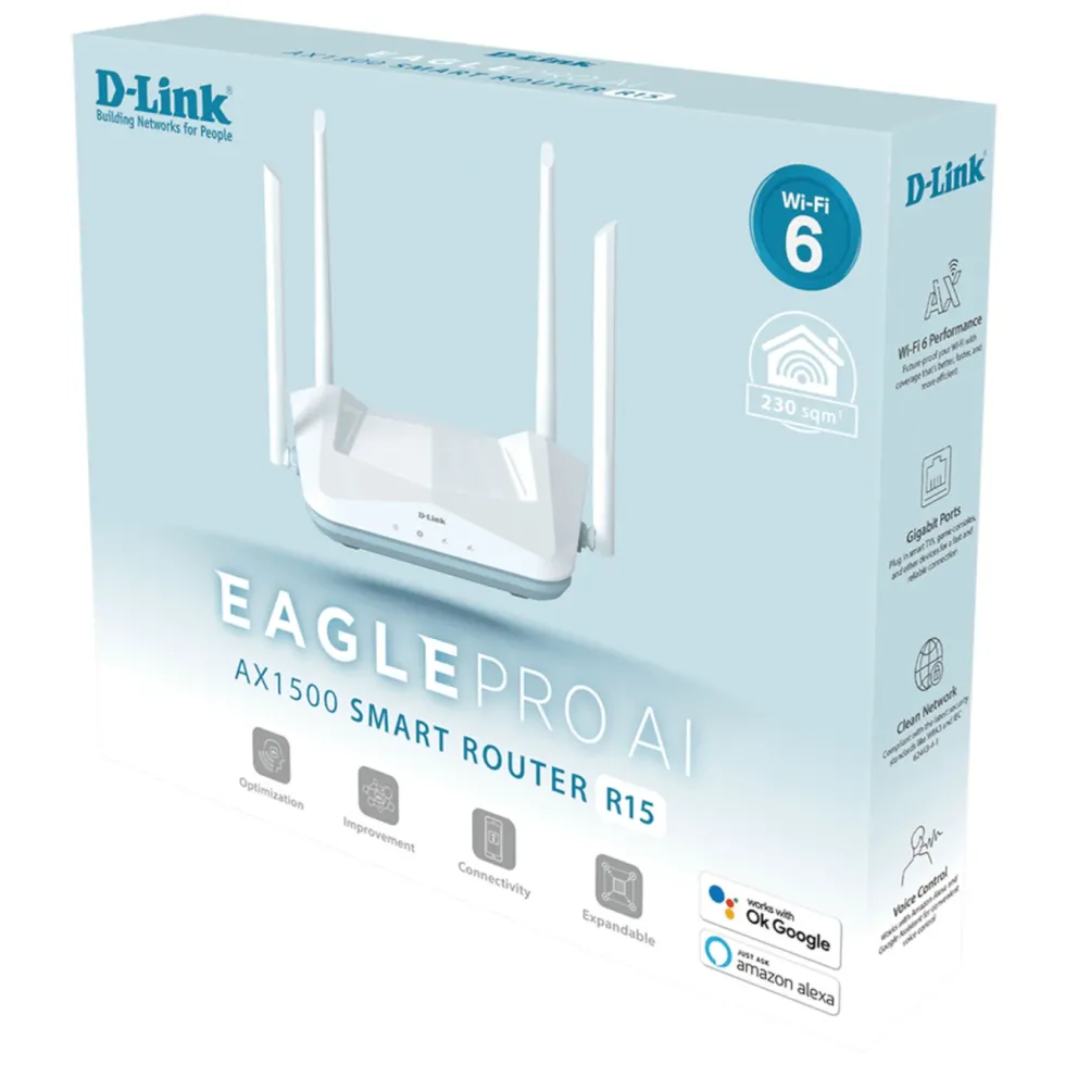 D-Link R15 AX1500 Wifi 6-router Vit