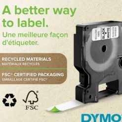 Dymo D1-märktejp 9 mm Vit