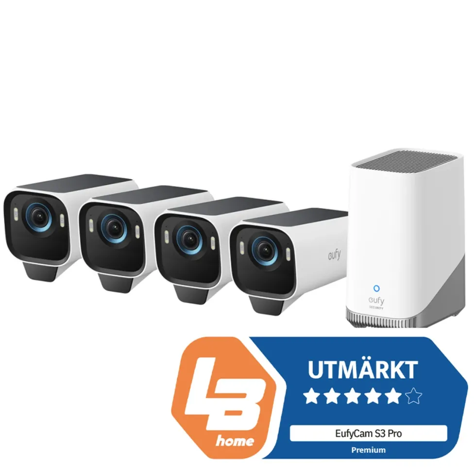 Eufy eufyCam S3 Pro Övervakningssystem med solpanel 3-pack