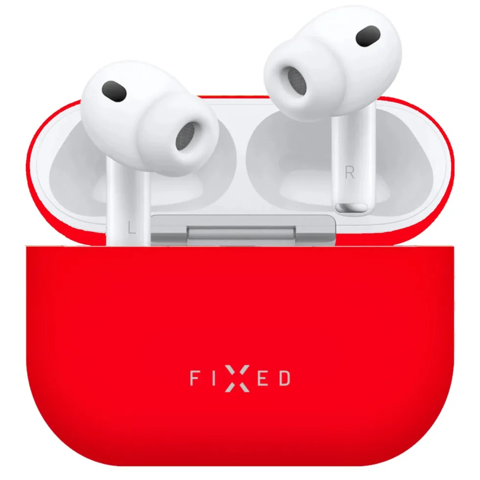 Fixed Silky Silikonfodral för Apple AirPods Pro 3 Röd