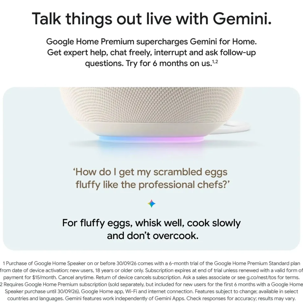 Google Home Speaker smart högtalare med Gemini Hazel