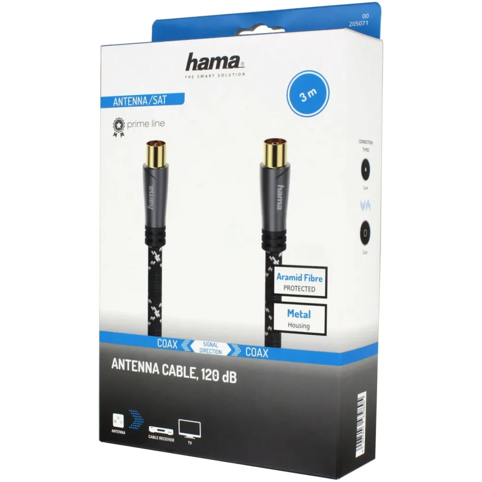 Hama Antennkabel med quad-skärmning 120 dB 3 m