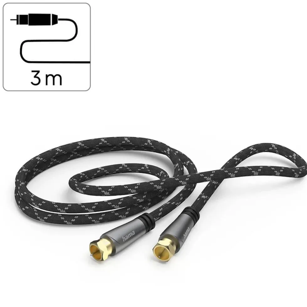 Hama SAT-antennkabel med F-kontakt 120 dB 3 m