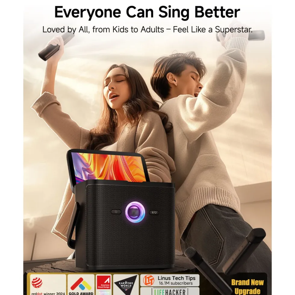 Ikarao Shell S3 Bärbar karaokemaskin med 7" HD-skärm