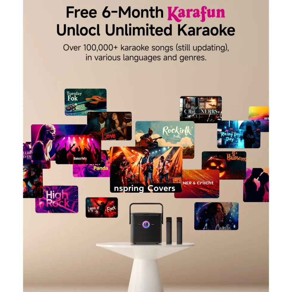 Ikarao Shell S3 Bärbar karaokemaskin med 7" HD-skärm