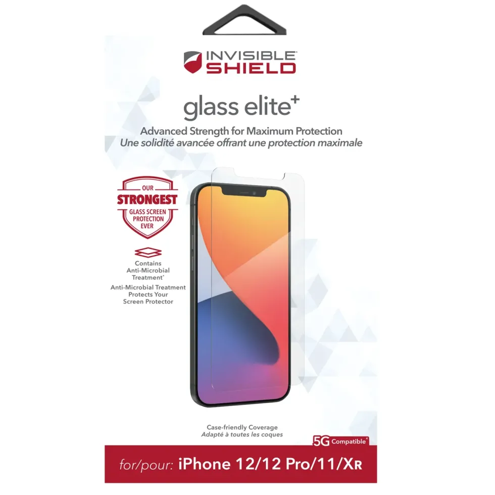 Invisible Shield Glass Elite + Skärmskydd för iPhone 12 och 12 Pro