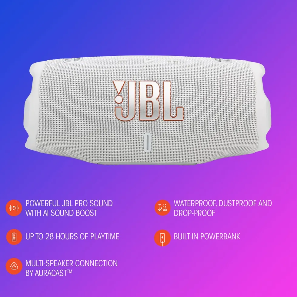 JBL Charge 6 Portabel högtalare Vit