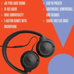JBL Tune 530C USB-C on-ear-hörlurar Svart