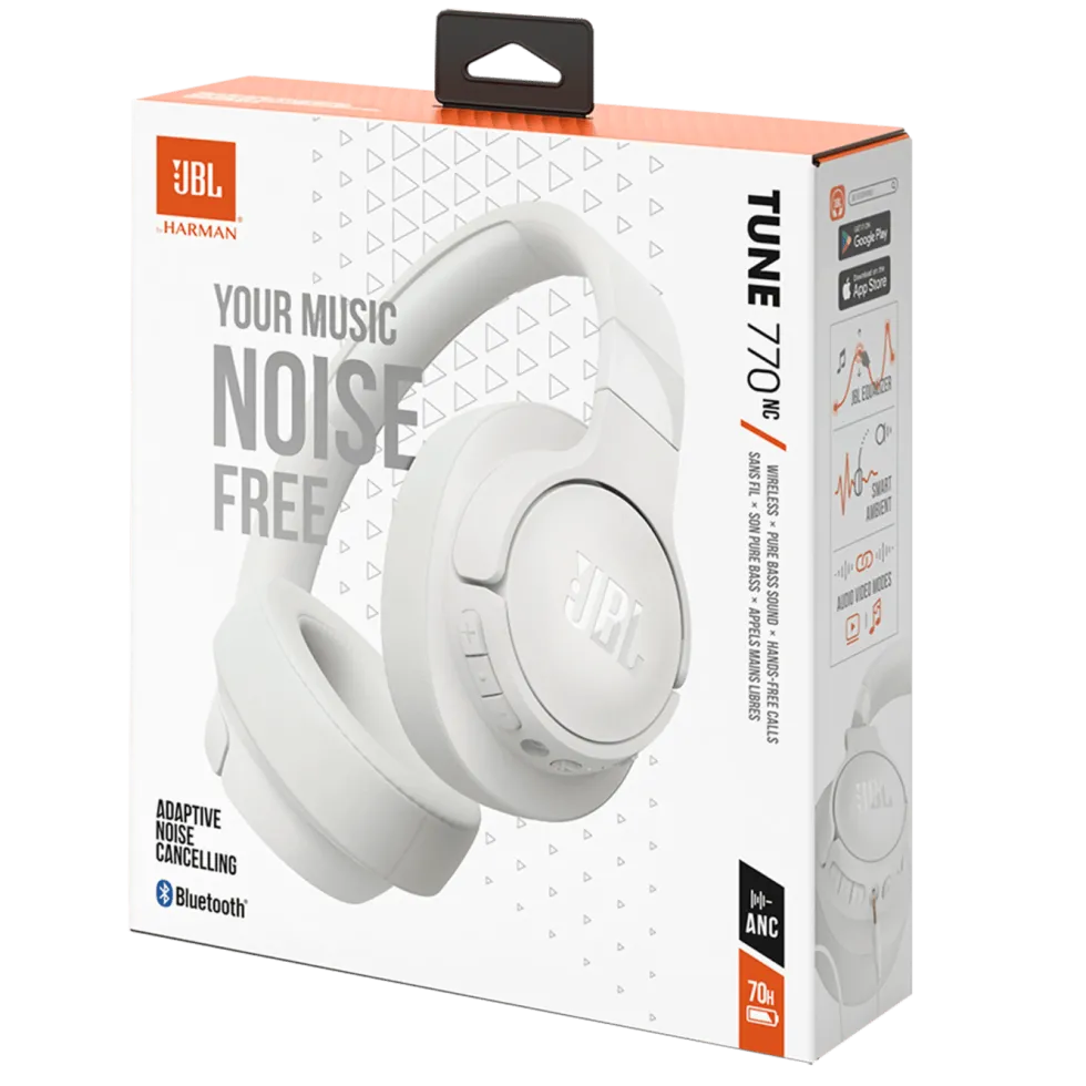 JBL Tune 770NC Trådlösa hörlurar Vit