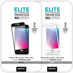 Linocell Elite Extreme Curved Skärmskydd för iPhone 6, 7 och 8 Plus Svart