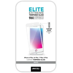 Linocell Elite Extreme Curved Skärmskydd för iPhone 6, 7 och 8 Plus Vit