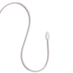 Linocell Flätad USB-A- till Lightning-kabel Rosa 0,5 m