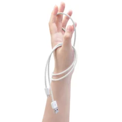 Linocell Flätad USB-A- till Lightning-kabel Vit 2 m