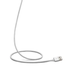 Linocell Flätad USB-A- till Lightning-kabel Vit 2 m