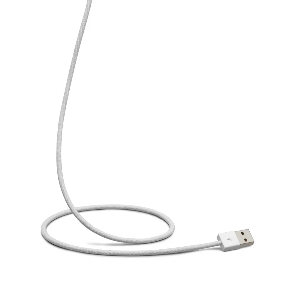 Linocell Flätad USB-A- till Lightning-kabel Vit 2 m
