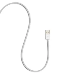 Linocell Flätad USB-A- till Lightning-kabel Vit 2 m
