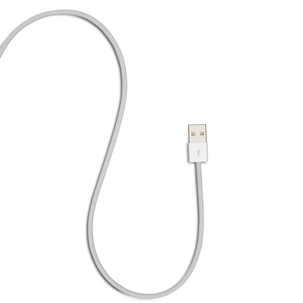 Linocell Flätad USB-A- till Lightning-kabel Vit 2 m