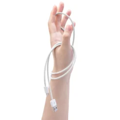 Linocell Flätad USB-A- till Lightning-kabel Vit 2 m