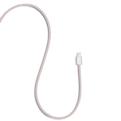 Linocell Flätad USB-A- till Lightning-kabel Rosa 1 m
