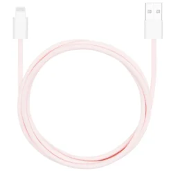 Linocell Flätad USB-A- till Lightning-kabel Rosa 1 m