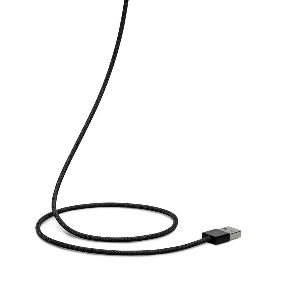 Linocell Flätad USB-A- till USB-C-kabel Svart 0,5 m