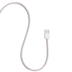 Linocell Flätad USB-A- till USB-C-kabel Rosa 2 m