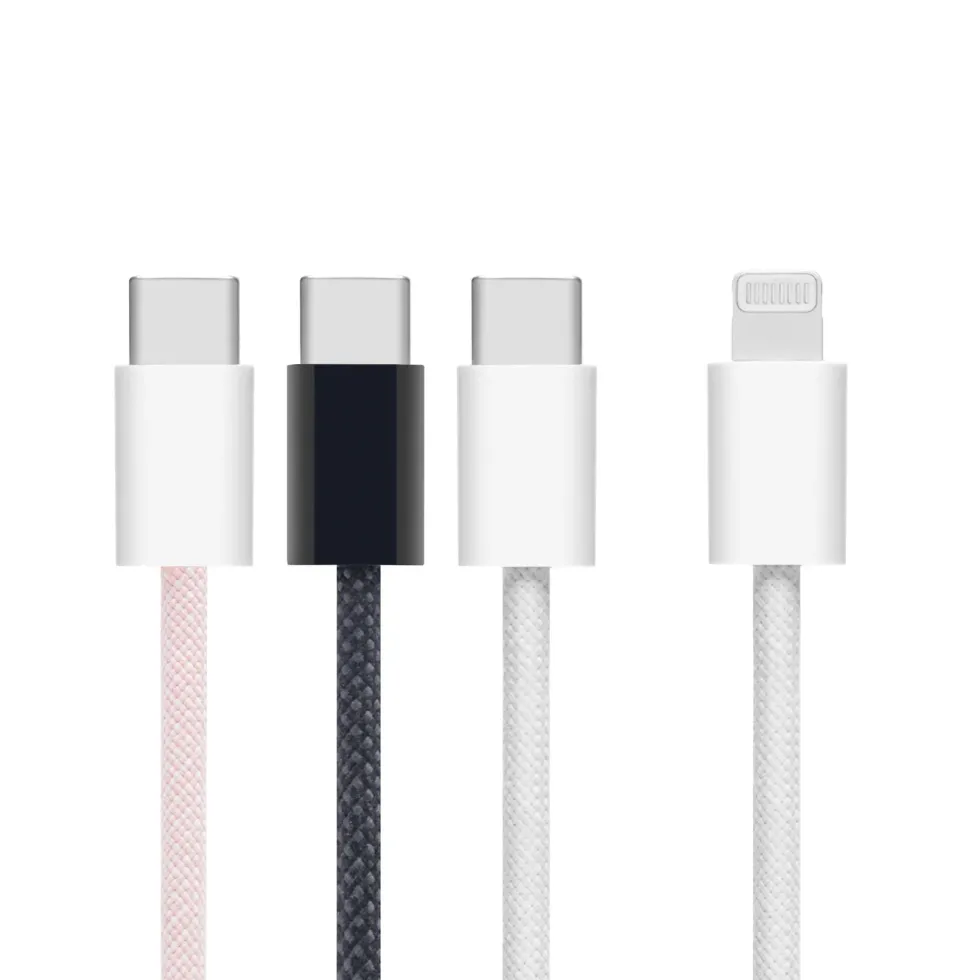 Linocell Flätad USB-C- till Lightning-kabel Svart 1 m