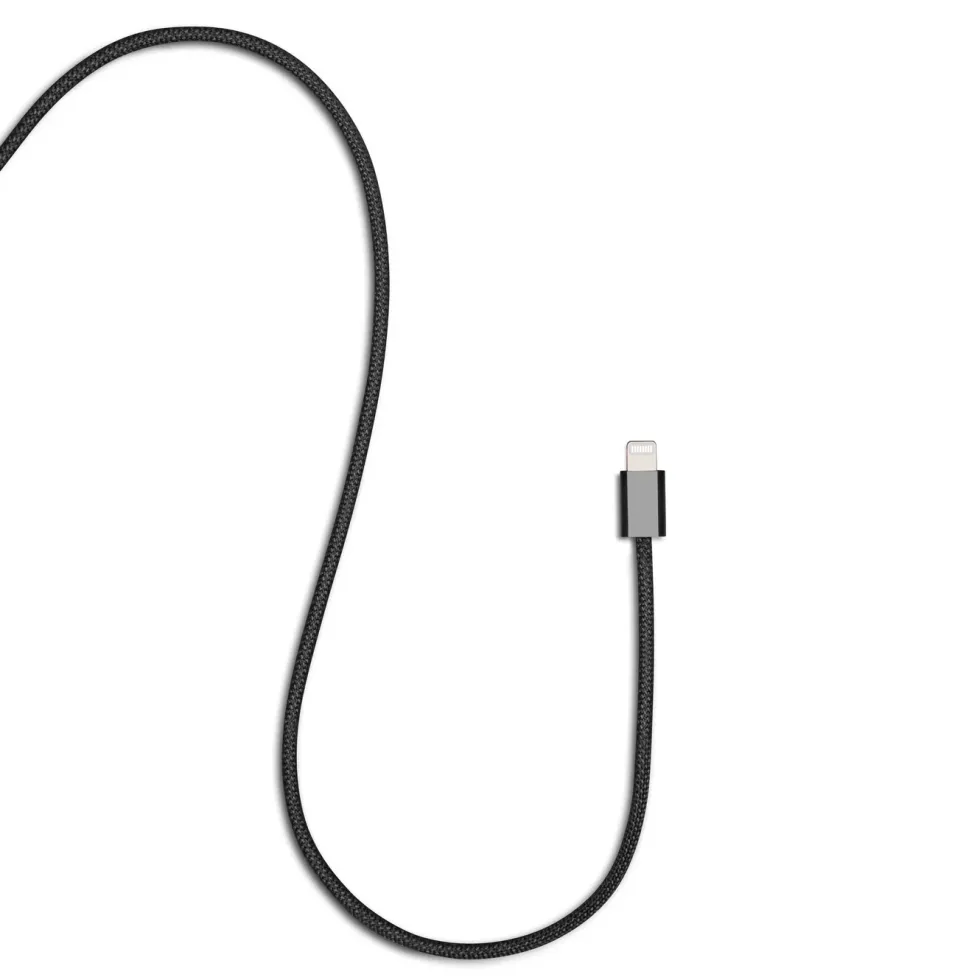 Linocell Flätad USB-C- till Lightning-kabel Svart 1 m
